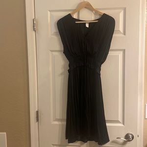H&M Black Silky Dress A-line w/ Drawstring Waist